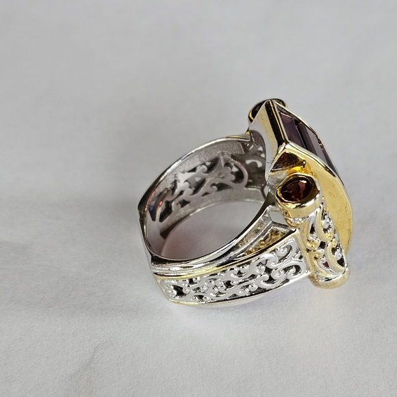 Genuine Red Tourmaline Gems En Vogue Ring Sz 7! - Picture 9 of 11